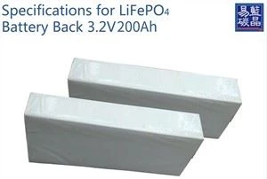 ڈیپ سائیکل ریچارج ایبل بیٹری کے ساتھ 3.2V 200Ah LiFePO4 بیٹری سیل